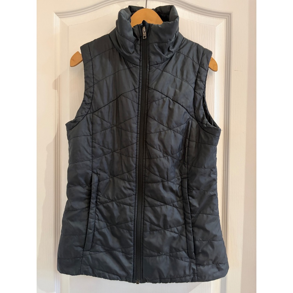 Columbia Omni-Heat Puffer Vest Black Quilted Ripstop Full Zip Womens Small